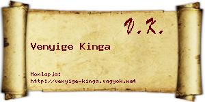 Venyige Kinga névjegykártya